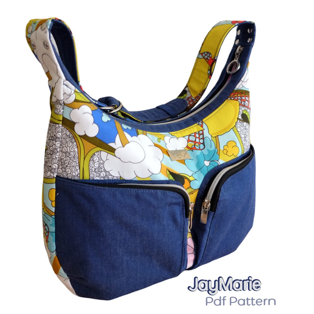 JayMarie modern slouch bag sewing pattern - intermediate PDF by KiteCoCreates"