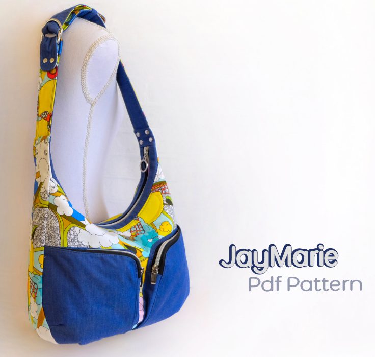 JayMarie slouch handbag sewing pattern - detail view, intermediate PDF by KiteCoCreates"