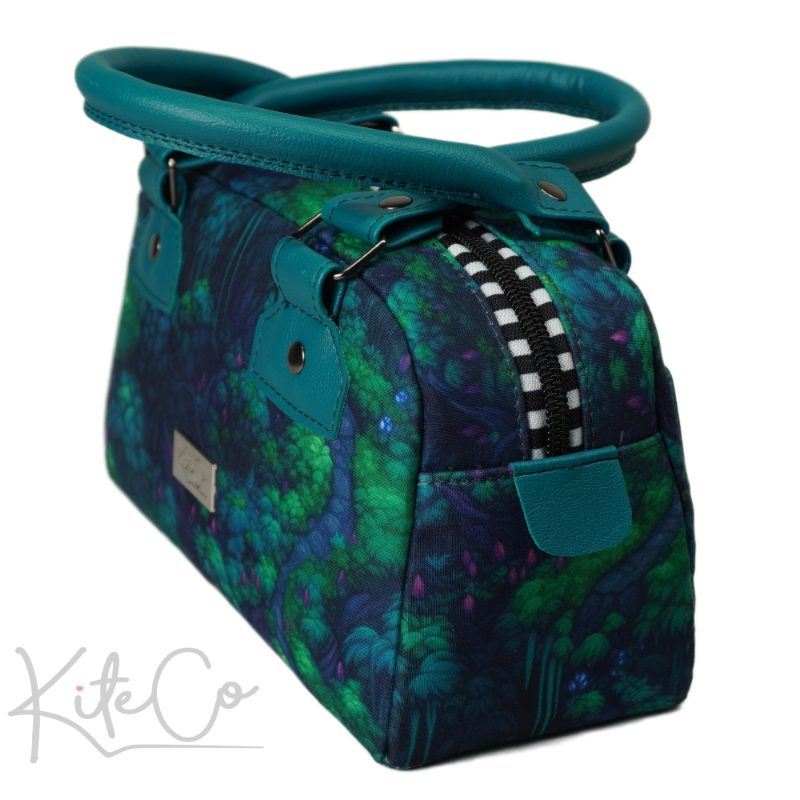 Georgie mini handbag pattern - made in green fabric, PDF by KiteCoCreates