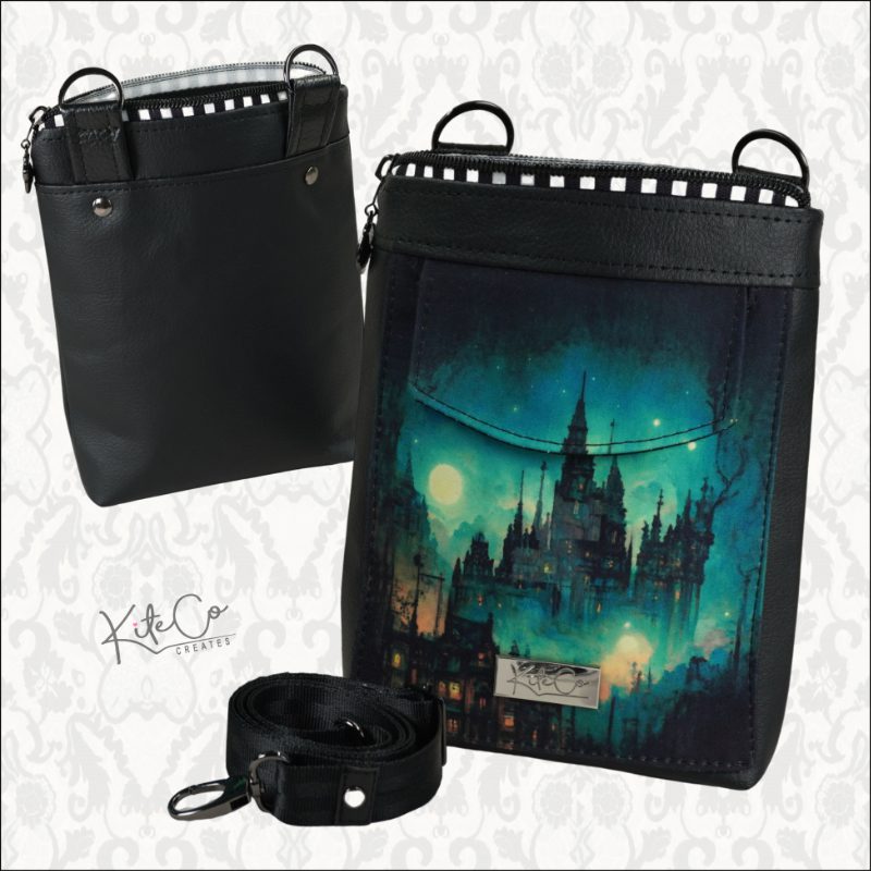 SANDER beginner crossbody sling bag sewing pattern in black
