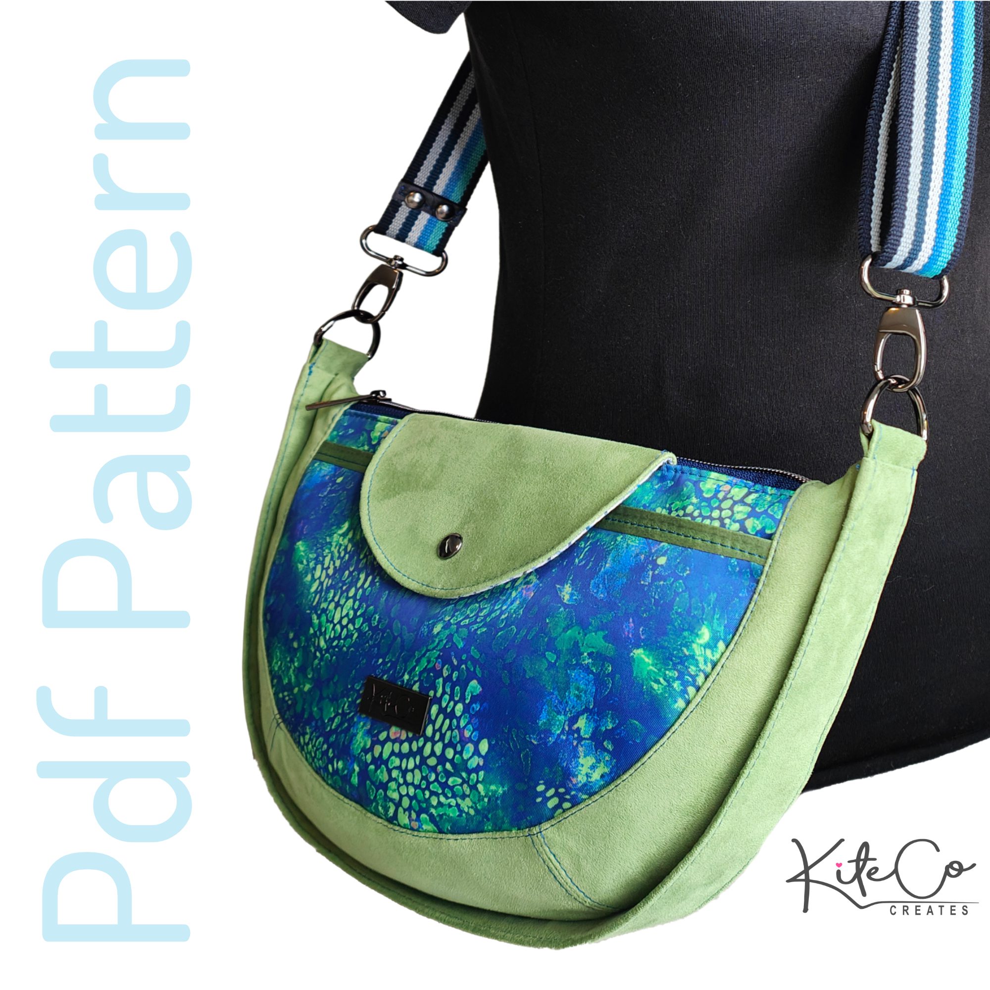 Urban Arc structured crossbody bag sewing pattern — finished bag front view
