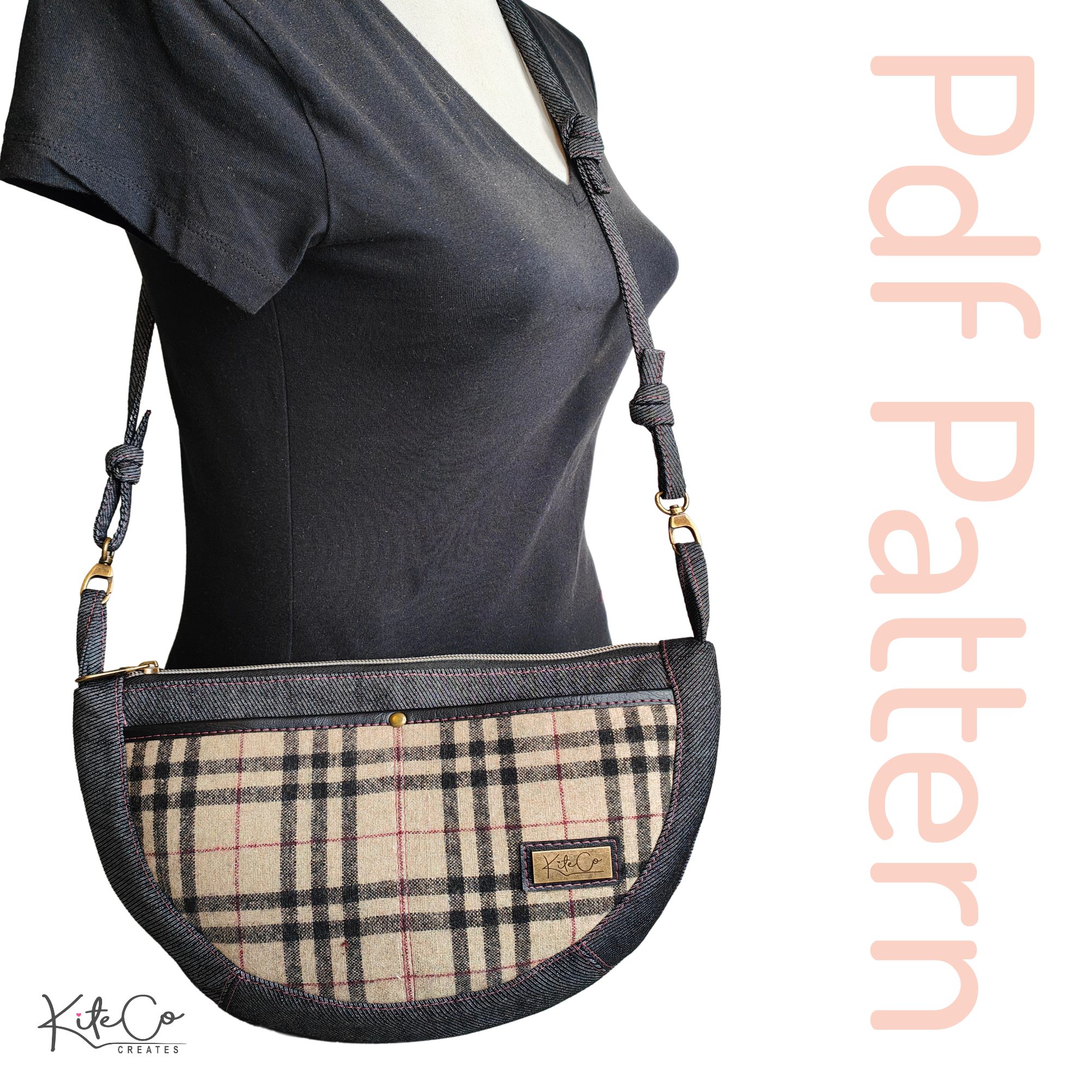 Urban Wave crossbody bag pattern — knotted strap detail